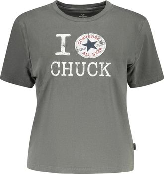 Converse Camiseta Cuello Redondo - Tops - Mujer - Gris - XL