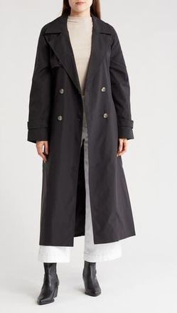 Vero Moda Tessa Trench Coat in Black at Nordstrom Rack, Size X-Large