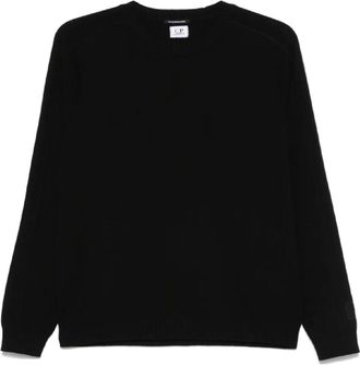 C.P. Company Zwart Katoenen Gebreide Kleding Metropolis-serie - Heren - Ronde hals truien - Zwart - S - Katoen - Truien & Vesten