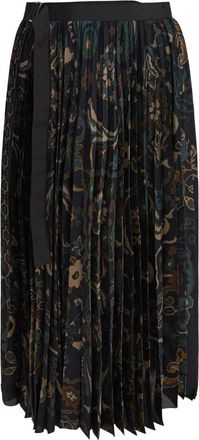 sacai Rok met bloemenprint - Dames - Rokken - Blauw - Maat: 4XS Poliester