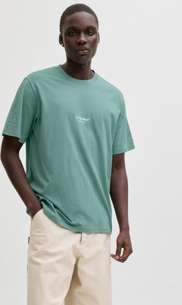 Jack & Jones T-Shirt JACK & JONES JJESOHO TEE SS CREW NECK NOOS, Herren, Gr. XXL, mineral blau, Single Jersey, Obermaterial: 100% Baumwolle, bedruckt, relaxed fit 