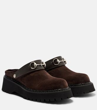 Gucci Horsebit suede mules