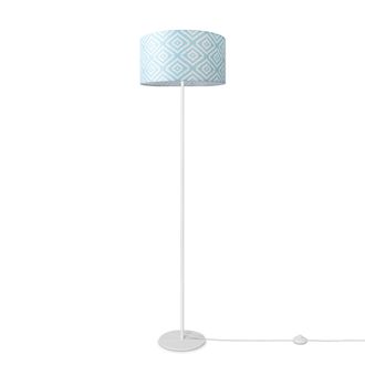 Paco Home Paco Home - L&aacute;mpara De Pie Sal&oacute;n Moderna E27 Lectura Luminaria De Pie Soporte Retro Pantalla Dise&ntilde;o 6 (&oslash;38 Cm), L&aacute;mpara De Pie De Una Pata - Blanco