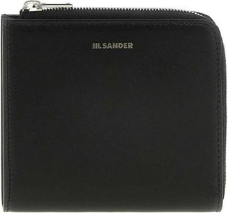 Jil Sander Logo Nappa Wallet - Heren - Portefeuilles - Zwart - ONE Size - Leer - Accessoires