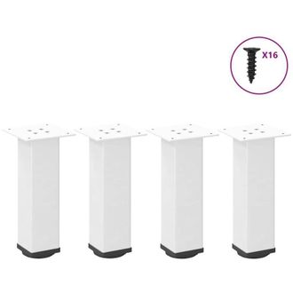 vidaXL Vidaxl - Patas Para Mesa De Centro (4 Unidades), Color Blanco, 42-44 Cm, Acero