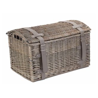Red Hamper Wicker Antique Wash Domed Storage Hamper in Grey | Size: Small