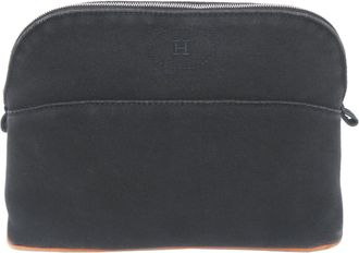 Herm&egrave;s Black Cotton Pouch (Pre-Owned)