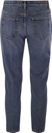 Dondup Mens Jago - 5-pocket Carrot Fit Jeans Trousers - Blue Cotton - Size 33 (Waist)