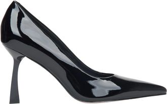 Estro & Luminara Schoenen, Dames, Zwart, 36 EU, Leer, Zwarte Hoge Hakken met Puntneus