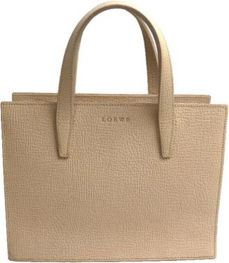 Loewe Pre-owned Handbag - Dames - Vintage Handtas - Beige - ONE Size - Leer - Vintage