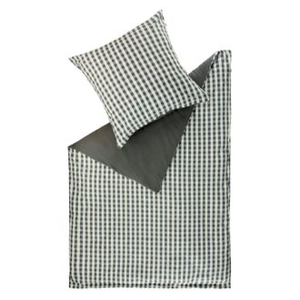 Sch&ouml;ner Wohnen Kollektion Sch&ouml;ner Wohnen Ropa De Cama De Percal Vichy - 1 Unidad 135x200 Cm, Antracita