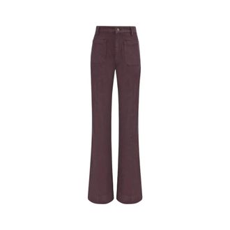 Victoria Beckham Alina Jean - Dames - Wijde Broeken - Rood - W27 L34 - Katoen - Broeken
