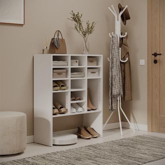 Vicco Armario Para Zapatos Hermia, Blanco, 78.6 X 99 Cm Con 12 Compartimentos Abiertos, Vicco