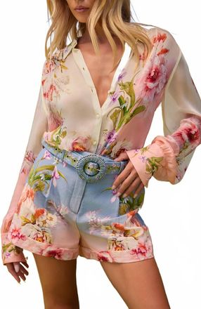 Hemant & Nandita Kavi Buckle Shorts In Pastel Floral