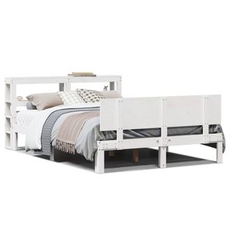 Berkfield Home Bed Frame with Headboard without Mattress White 120x200 cm | Size: Small Double