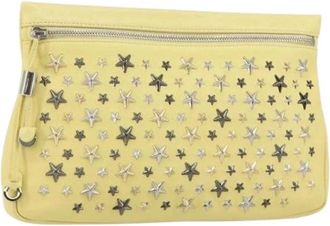 Jimmy Choo London Pre-owned Clutches, female, Yellow, Size: ONE SIZE Pre-owned Leather Clutch