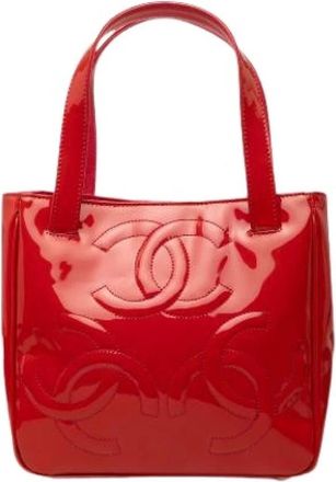 Chanel Pre-owned Triple CC Tote - Dames - Vintage Shopper - Rood - ONE Size - Leer - Vintage