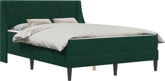 vidaXL Estructura De Cama Con Colch&oacute;n Verde Oscuro 140 X 190 Cm Vidaxl