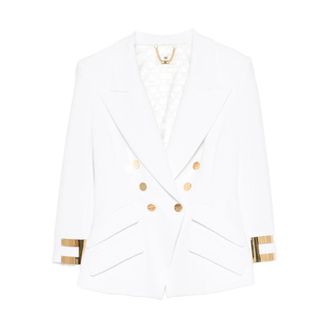 Elisabetta Franchi Dames, Jassen, Wit, Maat: S