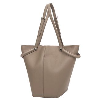 Estro & Luminara Sculpturale Shopper - Dames - Tassen - Bruin - Maat: ONE Size Leer