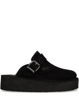 Clarks Trek Wedge slippers - women - Fabric/Rubber/Calf Suede - 3.5 - Black