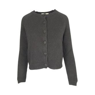 La Fileria Truien & Vesten, Dames, Zwart, L, Wol, Cardigan met ronde hals