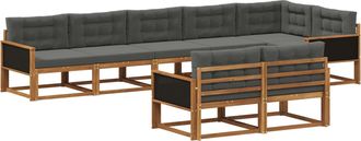 vidaXL Conjunto De Sof&aacute;s De Exterior 8 Uds. Natural Y Antracita Vidaxl