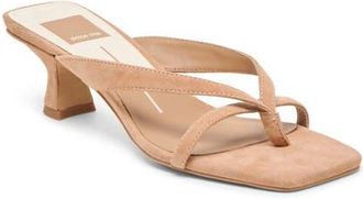 Dolce Vita Brevel Kitten Heel Flip Flop in Toffee Suede at Nordstrom, Size 5.5
