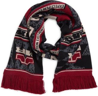 Martine Rose Reversible Cotton & Wool Scarf in Grey Red at Nordstrom