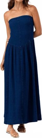 Sundays Runa Strapless Dress In Indigo