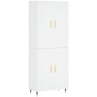 vidaXL Vidaxl - Aparador Alto Madera Contrachapada Blanco 69,5x34x180 Cm