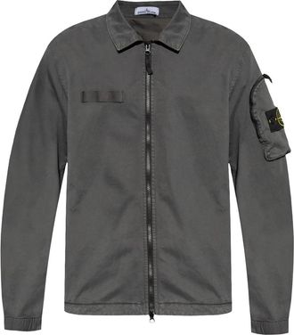 Stone Island Felpa in cotone con motivo Compass in cotone elasticizzato - Grigio