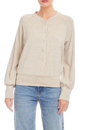 Fifteen Twenty Mara Henley Top in Oatmeal at Nordstrom, Size X-Small