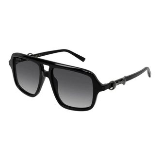 Gucci Sunglasses, female, Black, Size: 55 MM Navigator Frame Sunglasses