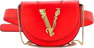 Versace Virtus Leather belt bag - women - Calf Leather - One Size - Red
