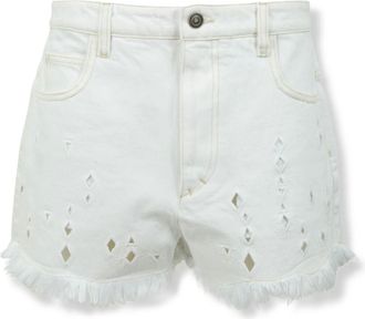 Isabel Marant Korte Broeken, Dames, Wit, S, Katoen, Aecia Shorts