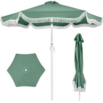 Best Choice Products Best Choice 9ft Fringe Market Umbrella - Boho Patio Sunshade w/ Tilt, UPF50+, Steel Pole for Table, Pool, Deck