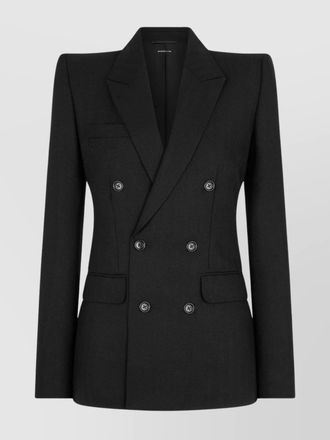 Tom Ford virgin wool herringbone double-breasted blazer