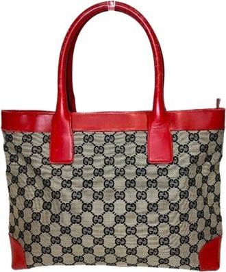 Gucci Pre-owned Tote Bags, female, Multicolor, Size: ONE SIZE Pre-owned GG Canvas Tote Bag