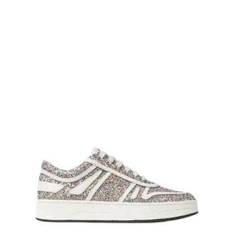 Jimmy Choo London x Mochi / Latte Womens Hawaii / F Glitter Leather Trainers, Brand Size 34.5 ( US Size 4.5 )