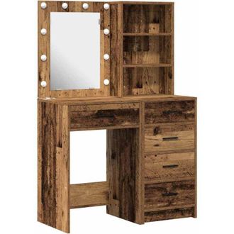 vidaXL Mesa De Tocador Con Caj&oacute;n 2 Pcs Marr&oacute;n 50 X 41 X 135 Cm Vidaxl