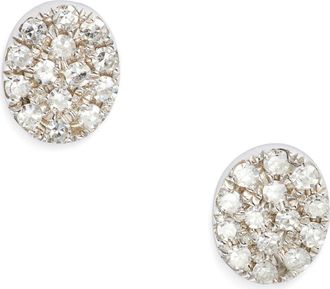 Meira T Diamond Stud Earrings in White at Nordstrom