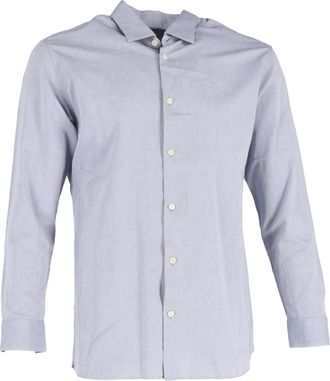 Ermenegildo Zegna overhemd met lange mouwen en knoopsluiting in blauw katoen