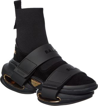Balmain Bold High-Top Suede Sneaker