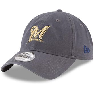 New Era Milwaukee Brewers New Era Primary Logo Core Classic 9TWENTY Adjustable Hat Graphite