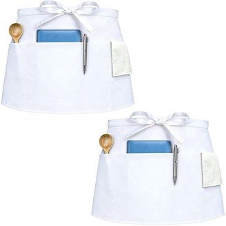 OEM Delantal - Delantal De Chef Hasta La Cintura - Unisex - Con Bolsillos - Juego De Dos - Negro