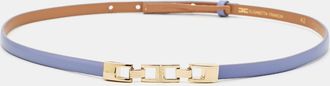 Elisabetta Franchi Purple Faux Leather Slim Belt
