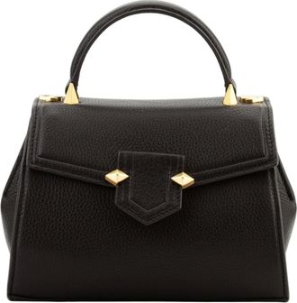 Pourchet Tassen, Dames, Zwart, ONE Size, Kleine zwarte leren handtas