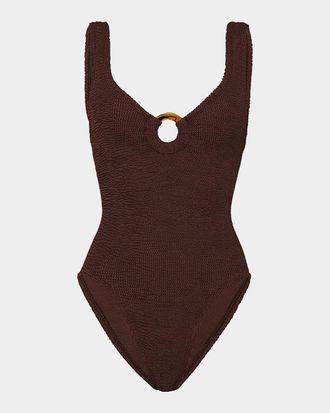 Hunza G Celine Metallic One-Piece Swimsuit