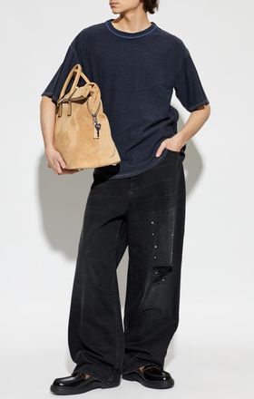 Maison Margiela T-shirt With A Crew Neck, Mens, Navy Blue